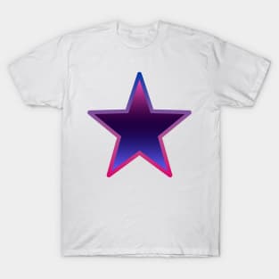 Bi+ Star (Omni Flag with upside-down Bi Flag outline) T-Shirt